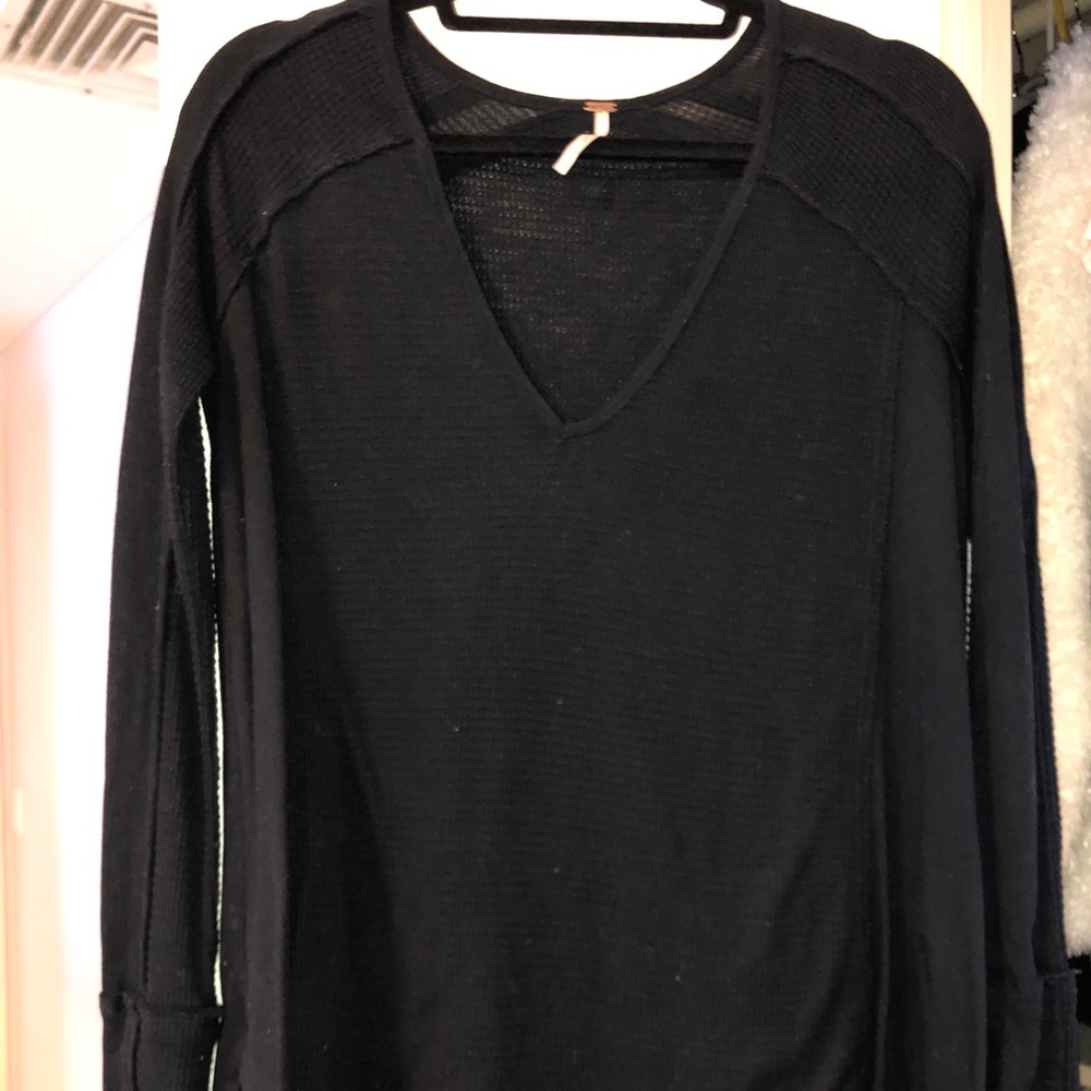 Worn few times black free people Vneck longsleeve